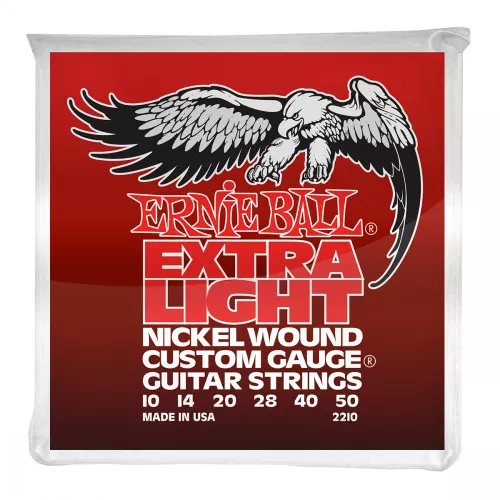 Cordes guitare électrique Ernie ball Electric (6) 2210 Nickel Wound Extra Light 10-50 - Jeu de 6 cordes