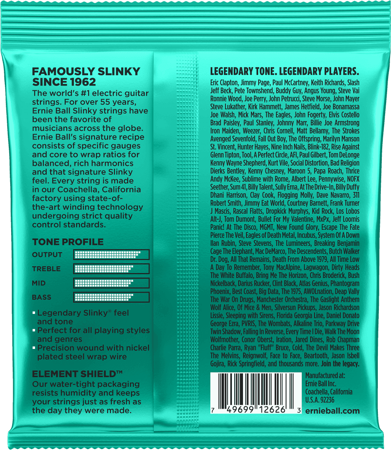 Ernie Ball Jeu De 6 Cordes Electric (6) 2626 Not Even Slinky 12-56 - Cordes Guitare Électrique - Variation 2