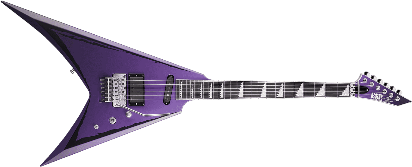 Esp Alexi Laiho Ripped Signature 2h Fr Eb - Purple Fade W/ Pinstripes - Guitare Électrique MÉtal - Main picture