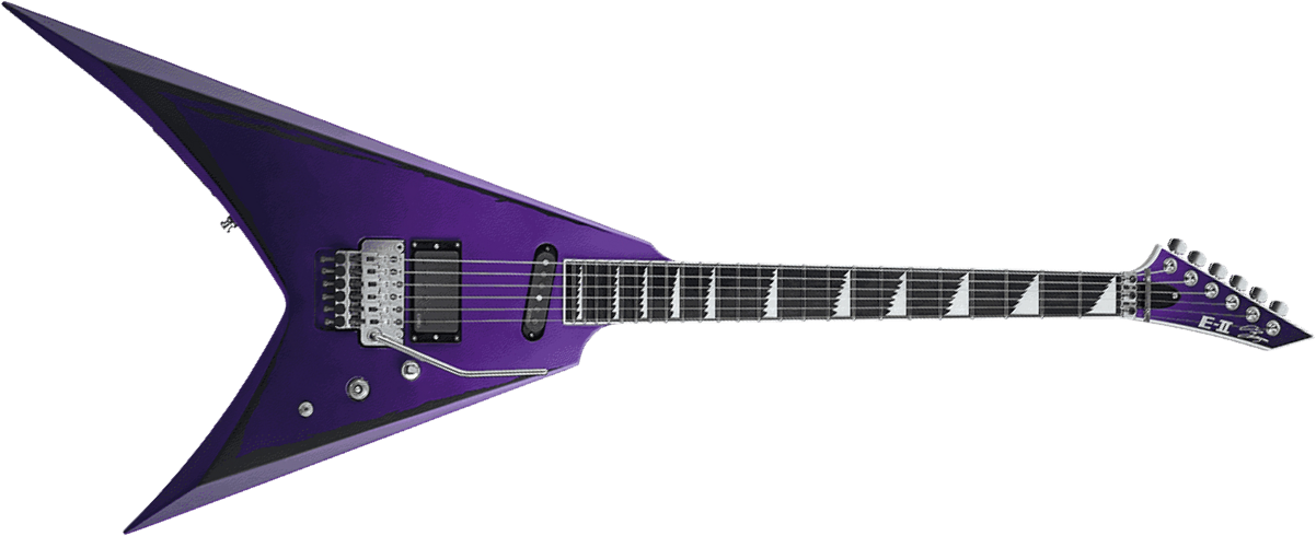 Esp E-ii Alexi Laiho Ripped Signature Hs Fr Eb - Purple Fade Satin W/ Ripped Pinstripes - Guitare Électrique MÉtal - Main picture