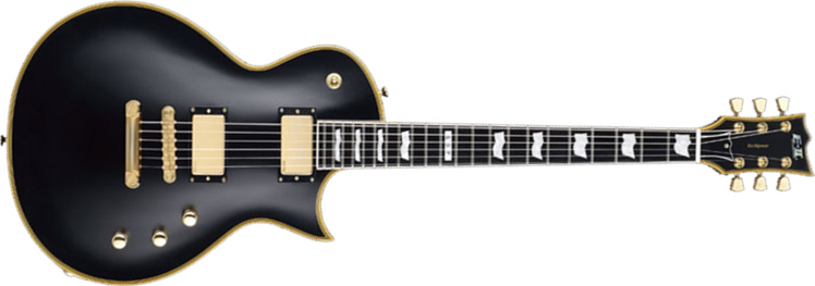 Esp E-ii Eclipse 2h Seymour Duncan Ht Eb - Vintage Black - Guitare Électrique Single Cut - Main picture