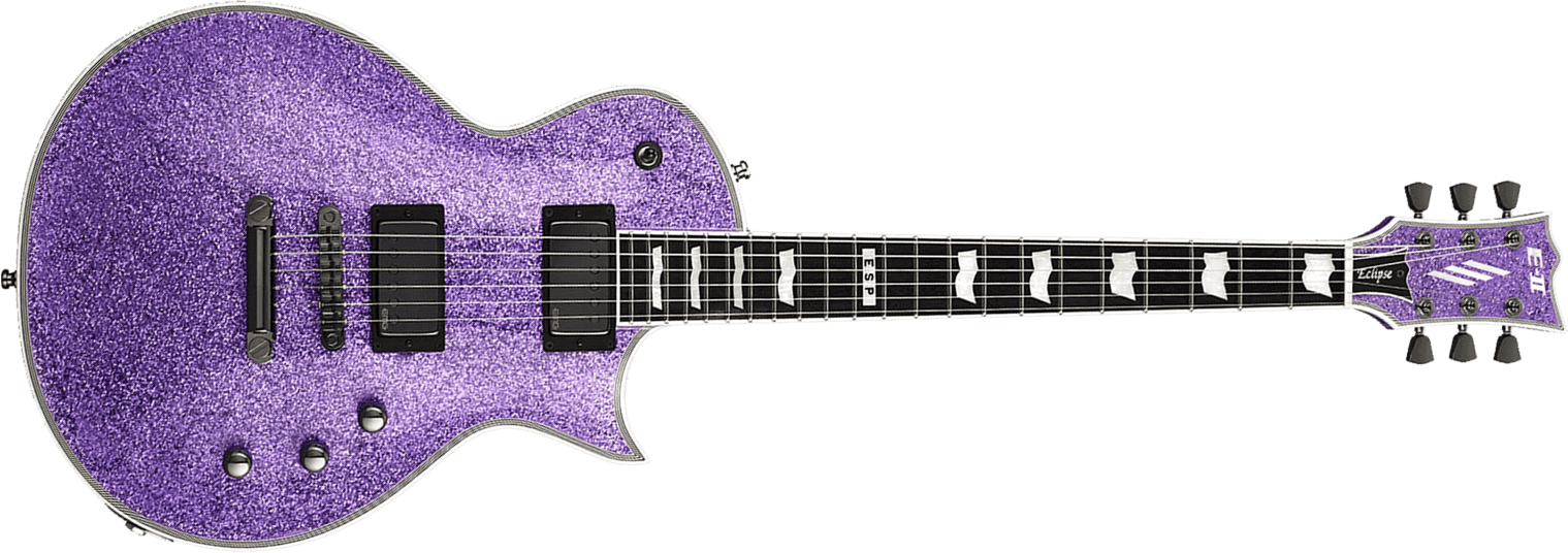 Esp E-ii Eclipse Jap 2h Emg Ht Eb - Purple Sparkle - Guitare Électrique Single Cut - Main picture