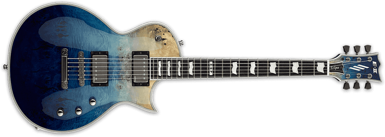 Esp E-ii Eclipse Jap Hh Emg Ht Eb - Blue Natural Fade - Guitare Électrique Single Cut - Main picture