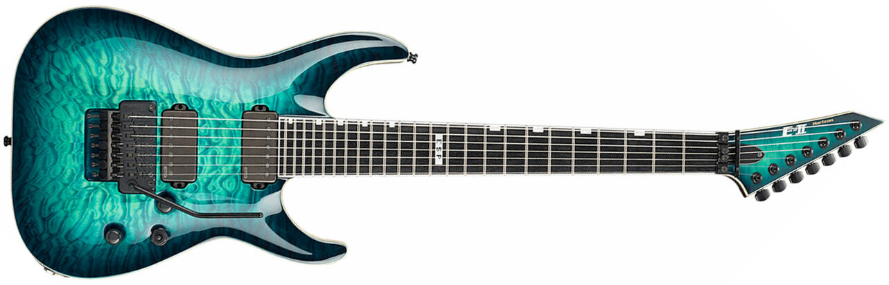 Esp E-ii Horizon Fr-7 Standard 7-cordes Hh Emg Fr Eb - Black Turquoise Burst - Guitare Électrique 7 Cordes - Main picture