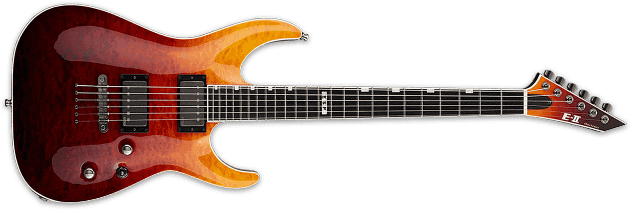 Esp E-ii Horizon Nt-ii Japon Hh Emg Ht Eb - Tiger Eye Amber Fade - Guitare Électrique Forme Str - Main picture