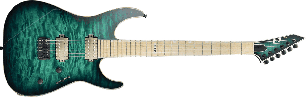 Esp E-ii M-ii Nt Japon Bare Knuckle Hh Fr Mn - Black Turquoise Burst - Guitare Électrique Forme Str - Main picture
