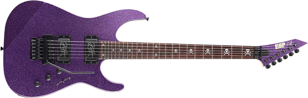 Esp Kirk Hammett Kh-2 Signature Hh Emg Fr Rw - Purple Sparkle - Guitare Électrique Forme Str - Main picture