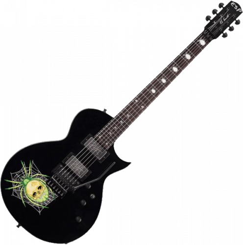 Guitare électrique solid body Esp Custom Shop Kirk Hammett 30th Anniversary KH-3 Spider (Japan) - Black w/spider graphic
