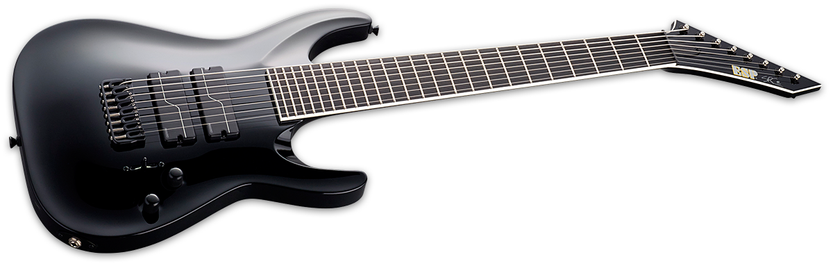 Esp Custom Shop Stef B8 Signature Jap 8c Baryton 2h Fishman Fluence Ht Eb - Black - Guitare Électrique Signature - Variation 2