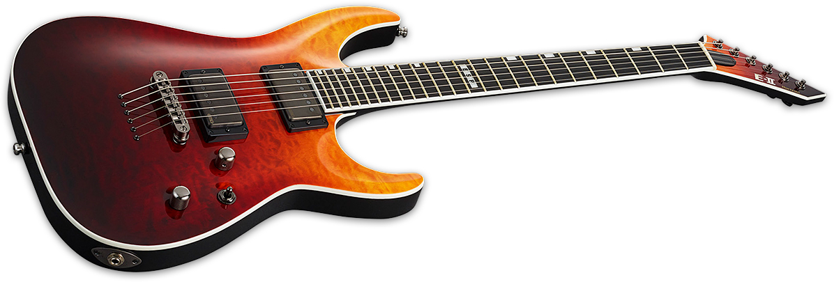 Esp E-ii Horizon Nt-ii Japon Hh Emg Ht Eb - Tiger Eye Amber Fade - Guitare Électrique Forme Str - Variation 1