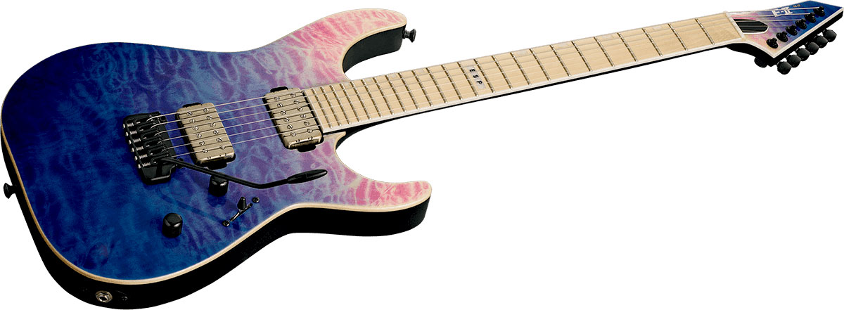 Esp E-ii M-ii Hst Qm Jap 2h Bare Knuckle Trem Eb - Indigo Purple Fade - Guitare Électrique Forme Str - Variation 1
