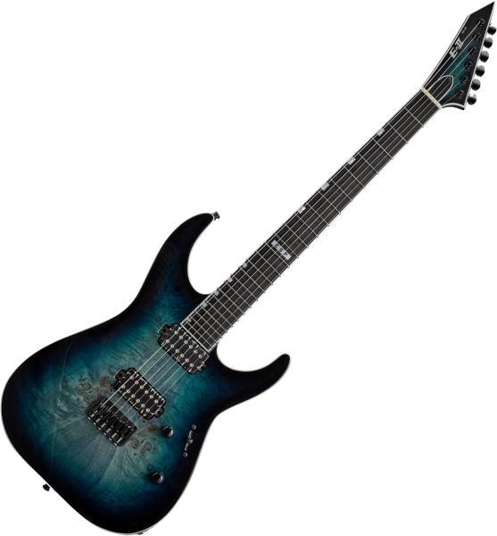 Esp E-II M-II HT (Japan) - mercury blue burst Metal electric guitar