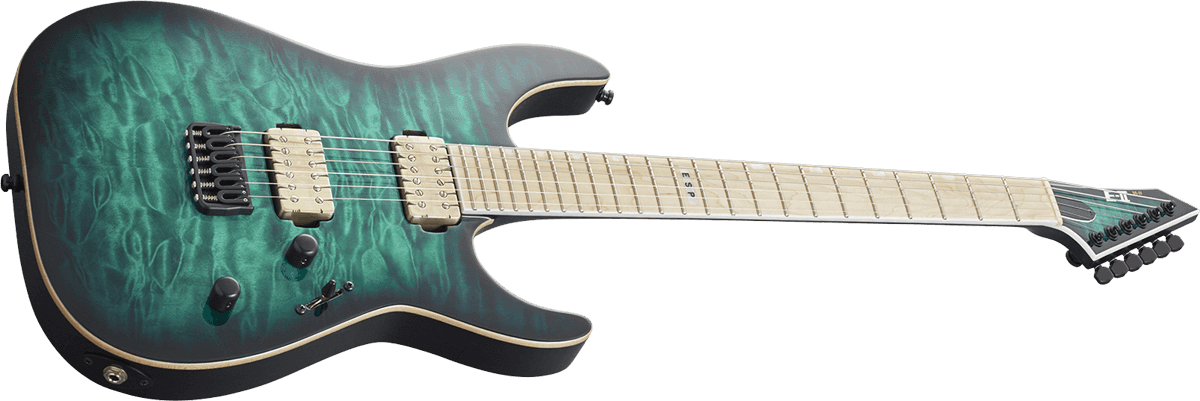 Esp E-ii M-ii Nt Japon Bare Knuckle Hh Fr Mn - Black Turquoise Burst - Guitare Électrique Forme Str - Variation 1