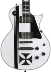 Guitare électrique single cut Esp Custom Shop James Hetfield Iron Cross (Japan) - Snow white