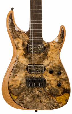Guitare électrique solid body Esp Custom Shop Experimental M-II NT Buckeye Burl #E7841212 - Natural