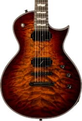 Guitare électrique single cut Esp E-II Eclipse #ES4362243 (Japan) - tiger eye sunburst