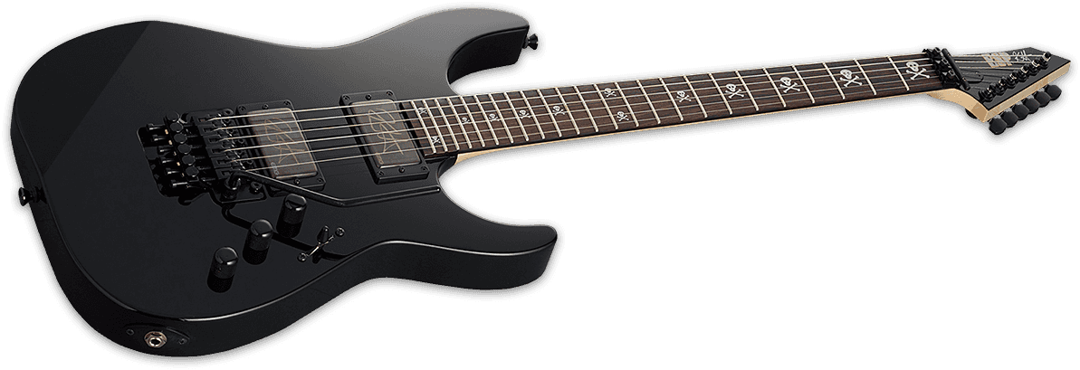 Esp Custom Shop Kirk Hammett Kh-2 Neck Thru Body Jap Signature 2h Emg Fr Rw - Black - Guitare Électrique Forme Str - Variation 2