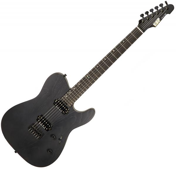 Guitare électrique solid body Esp USA TE-II Hardtail #US18020 - Black open grain