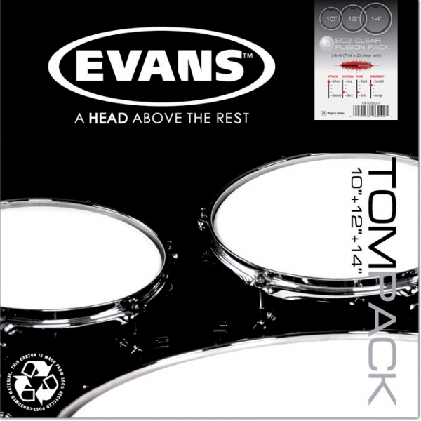 Pack peaux Evans Tom Pack Transparent Fusion 10-12-14 - Pack peaux