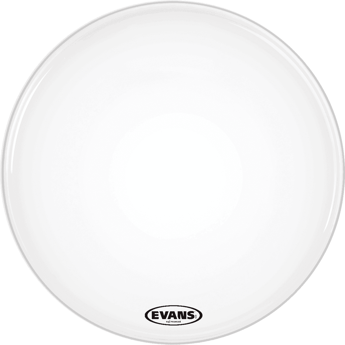 Evans Eq3 Resonant No Port Smooth White Bass Drumhead, Bass Hoop - 16 Pouces - Peau Grosse Caisse - Variation 1