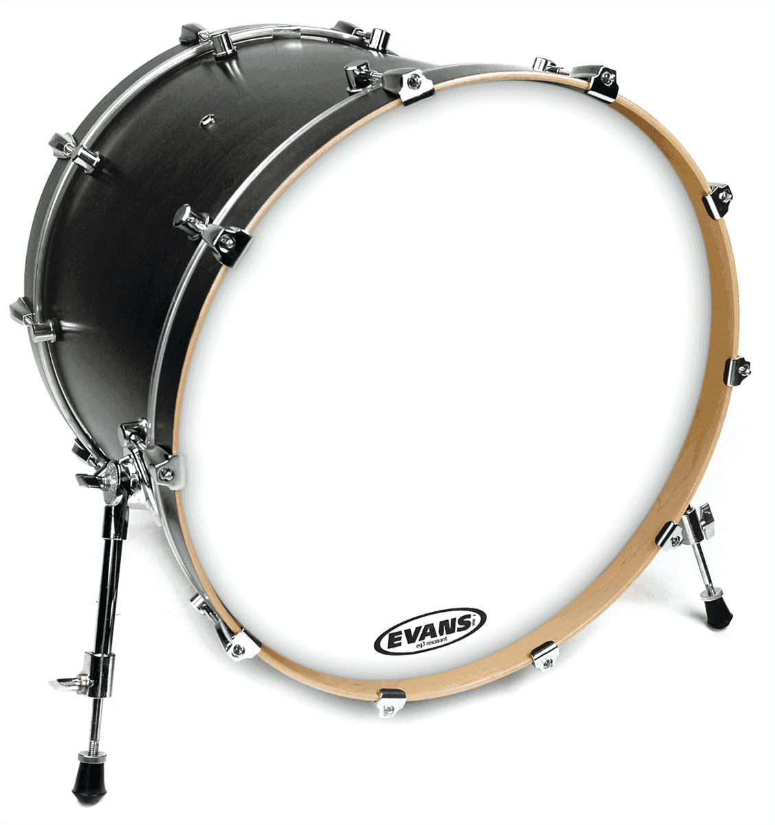 Evans Eq3 Resonant No Port Smooth White Bass Drumhead, Bass Hoop - 16 Pouces - Peau Grosse Caisse - Variation 2