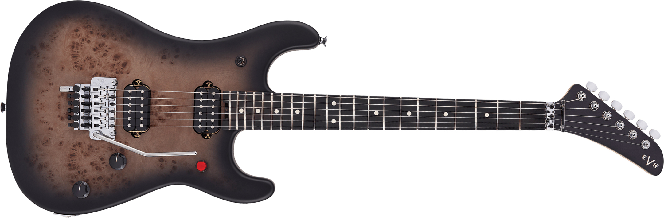 Evh 5150 Deluxe Poplar Burl Mex 2h Fr Eb - Black Burst - Guitare Électrique Forme Str - Main picture