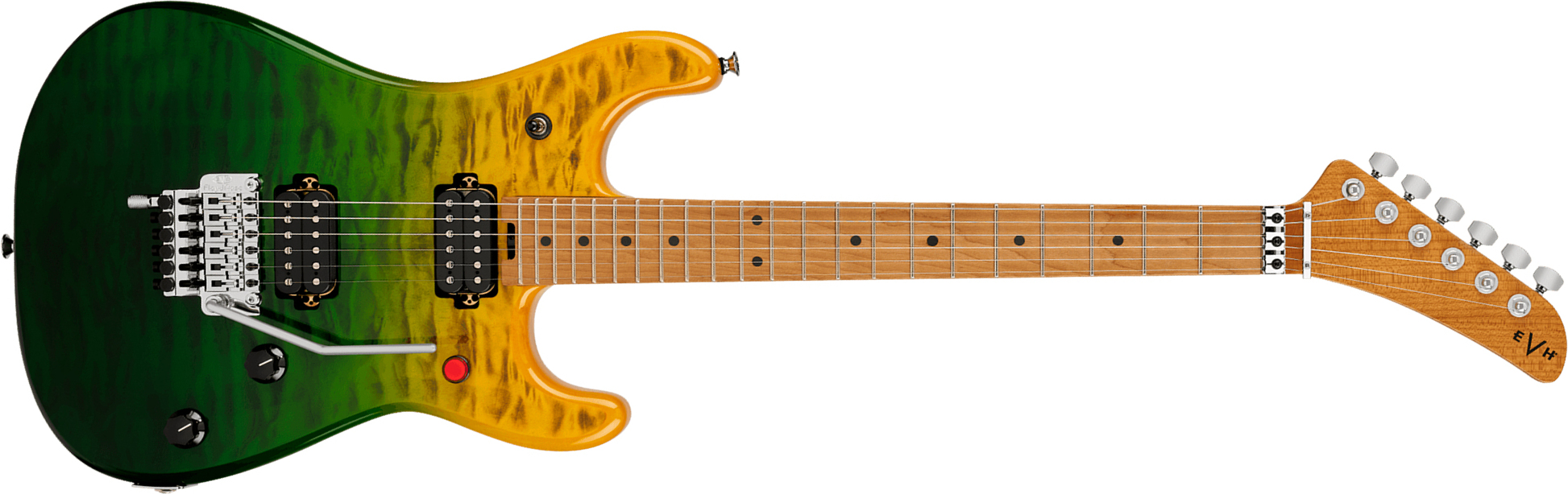 Evh 5150 Series Deluxe Qm Mex 2h Fr Mn - Limeade Zest - Guitare Électrique Forme Str - Main picture