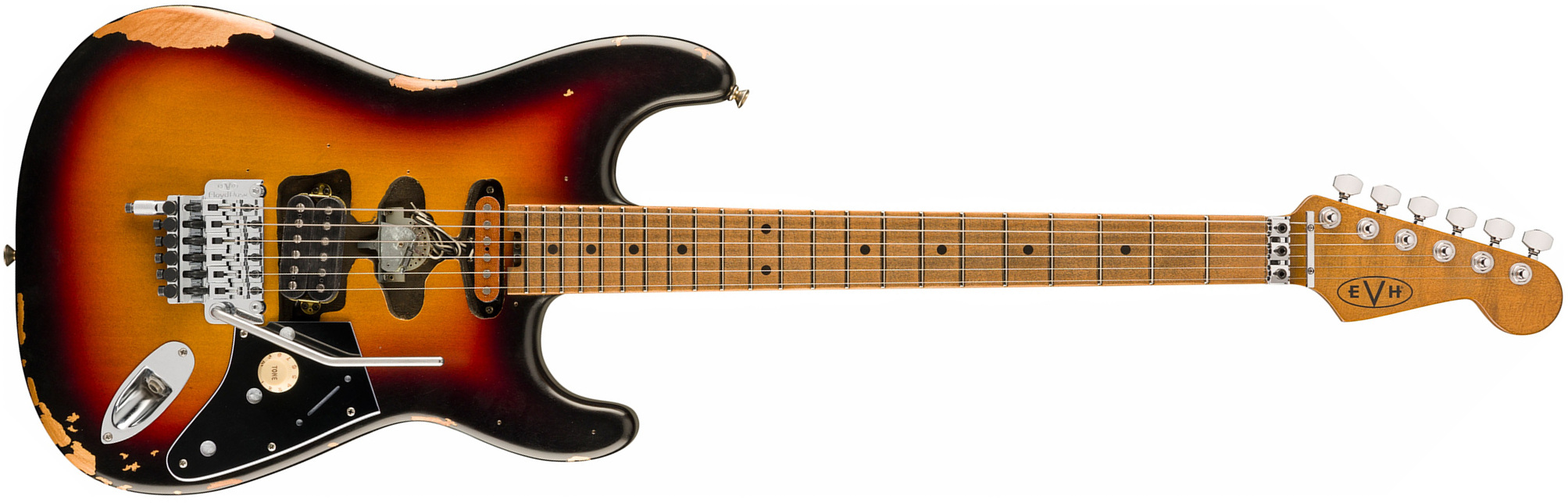 Evh Frankenstein Relic Mex 1h Fr Mn - Vintage Sunburst - Guitare Électrique Forme Str - Main picture