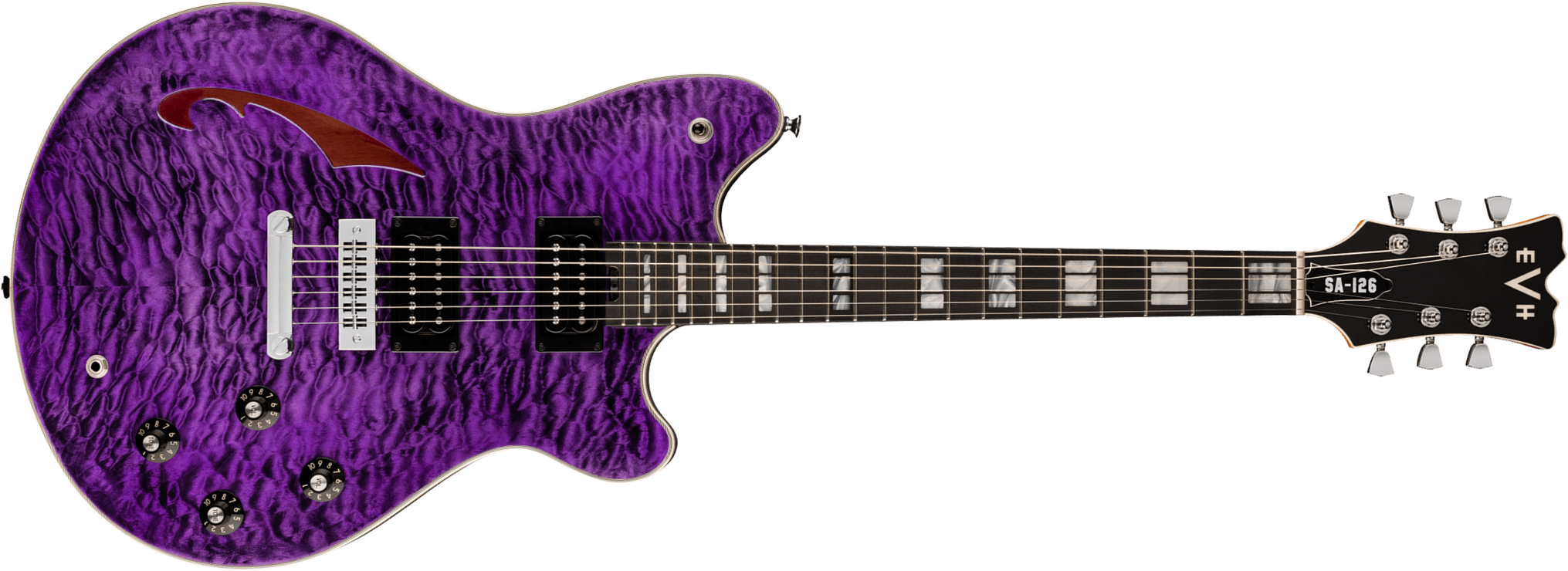 Evh Sa126 Special Qm 2h Ht Eb - Transparent Purple - Guitare Électrique MÉtal - Main picture