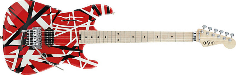 Evh Striped Series - Red With Black Stripes - Guitare Électrique Forme Str - Main picture