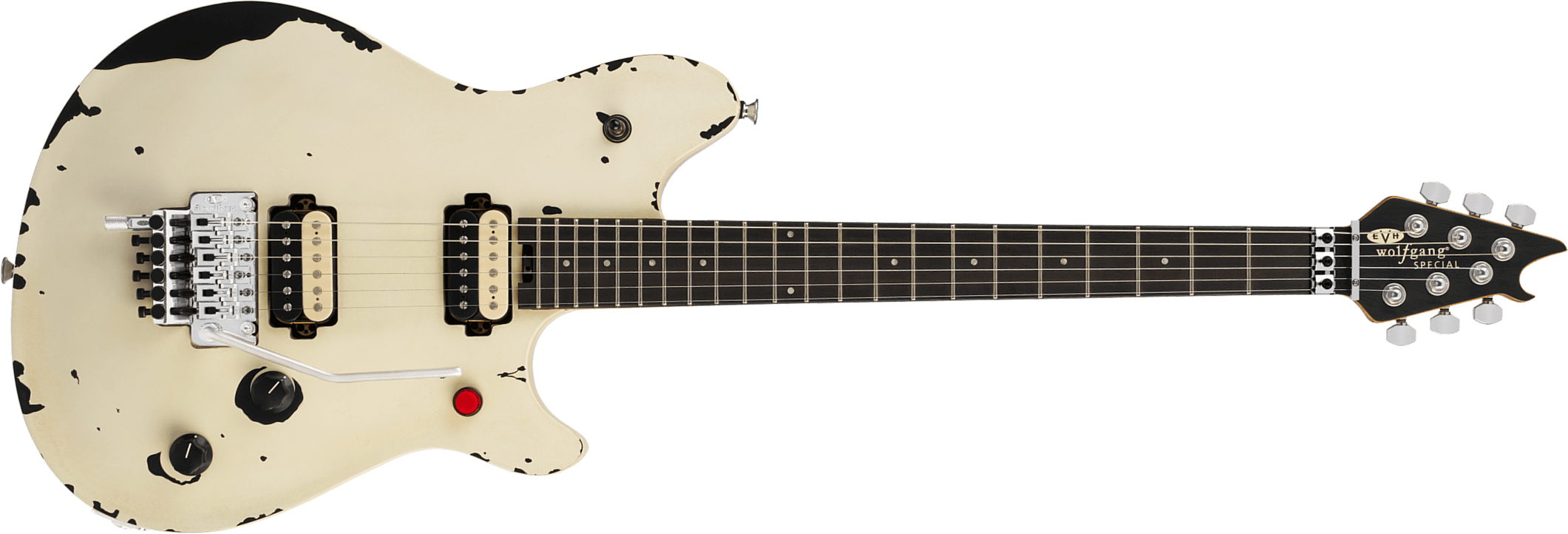 Evh Wolfgang Special Ltd Mex 2h Fr Eb - Distressed Ivory - Guitare Électrique Signature - Main picture