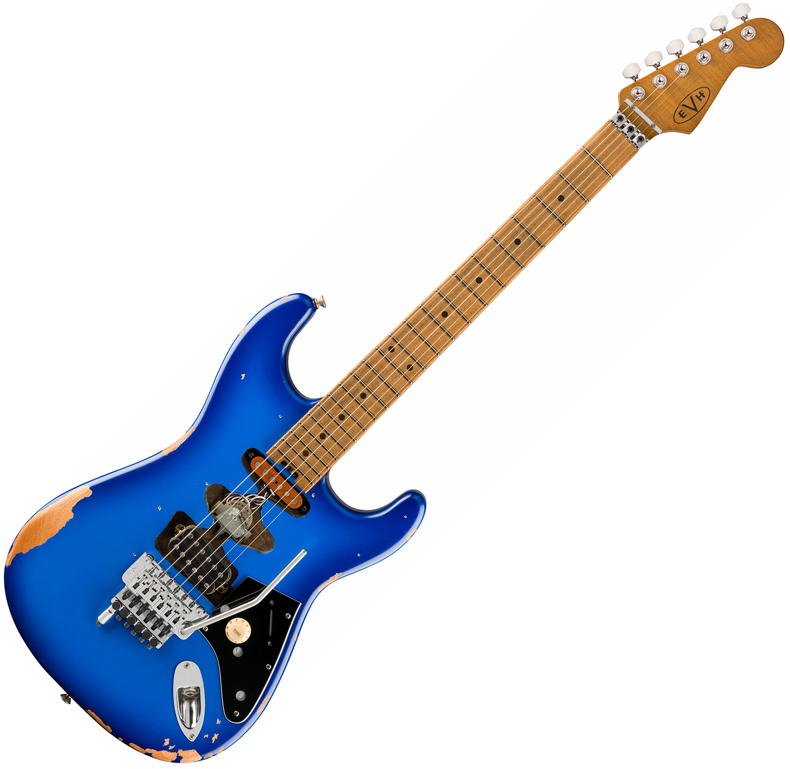 Evh Frankenstein Relic Mex 1h Fr Mn + Premium Cable 42.inc + Premium Strap - Blueburst - Pack Guitare Électrique - Variation 2