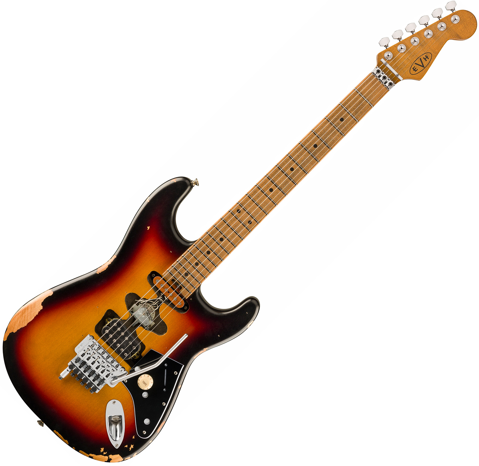 Evh Frankenstein Relic Mex 1h Fr Mn + Premium Cable 42.inc + Premium Strap - Vintage Sunburst - Pack Guitare Électrique - Variation 1