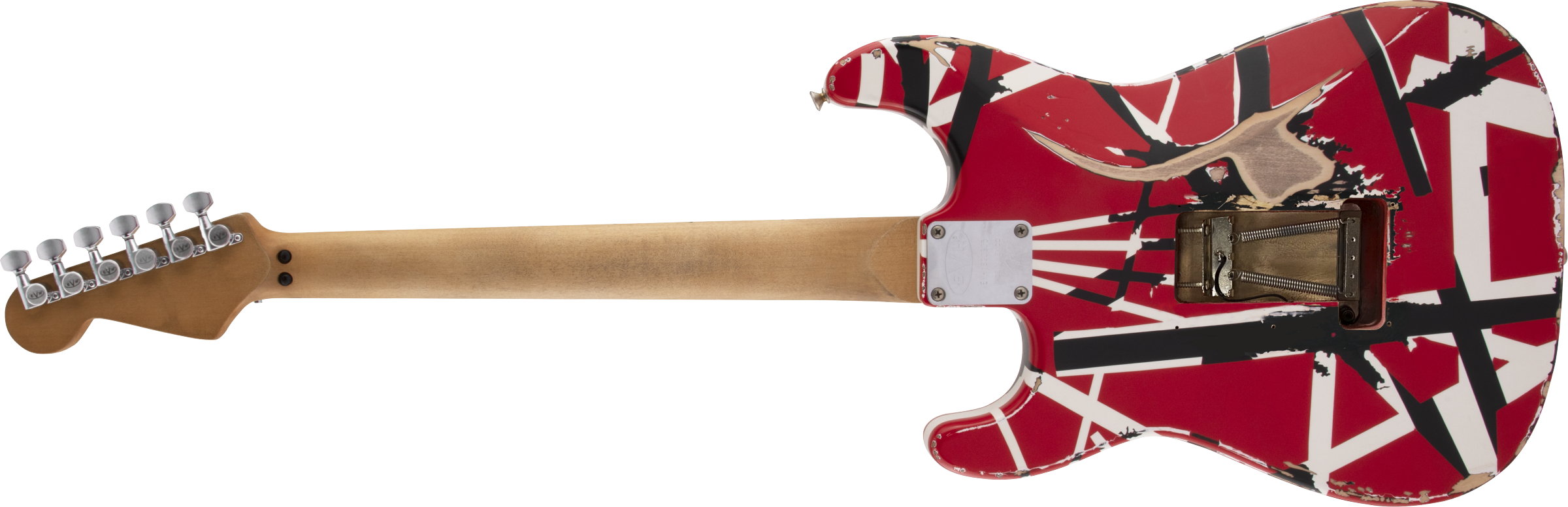 Evh Eddie Van Halen Frankenstein Frankie Striped Series Mex H Fr Mn - Red With Black & White Stripes - Guitare Électrique Forme Str - Variation 1