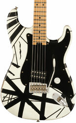 Guitare électrique forme str Evh Striped Series '78 Eruption - White with black stripes relic