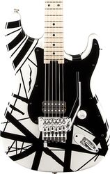 Guitare électrique solid body Evh                            Striped Series - White with black stripes