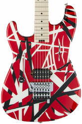 Guitare électrique gaucher Evh                            Striped Series 5150 LH Gaucher - Red black white stripes