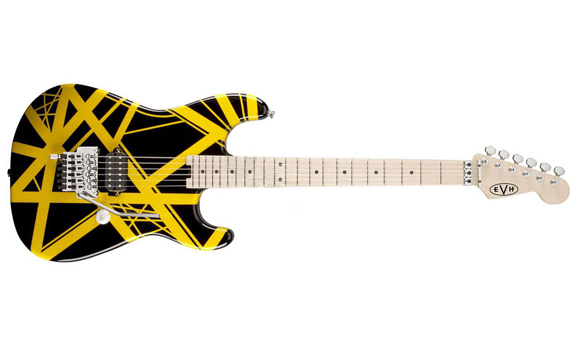 Evh Striped Series - Black With Yellow Stripes - Guitare Électrique Forme Str - Variation 1
