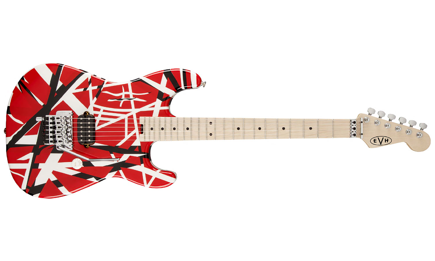 Evh Striped Series - Red With Black Stripes - Guitare Électrique Forme Str - Variation 1