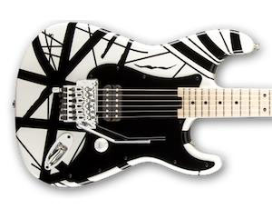 Evh Striped Series - White With Black Stripes - Guitare Électrique Forme Str - Variation 2
