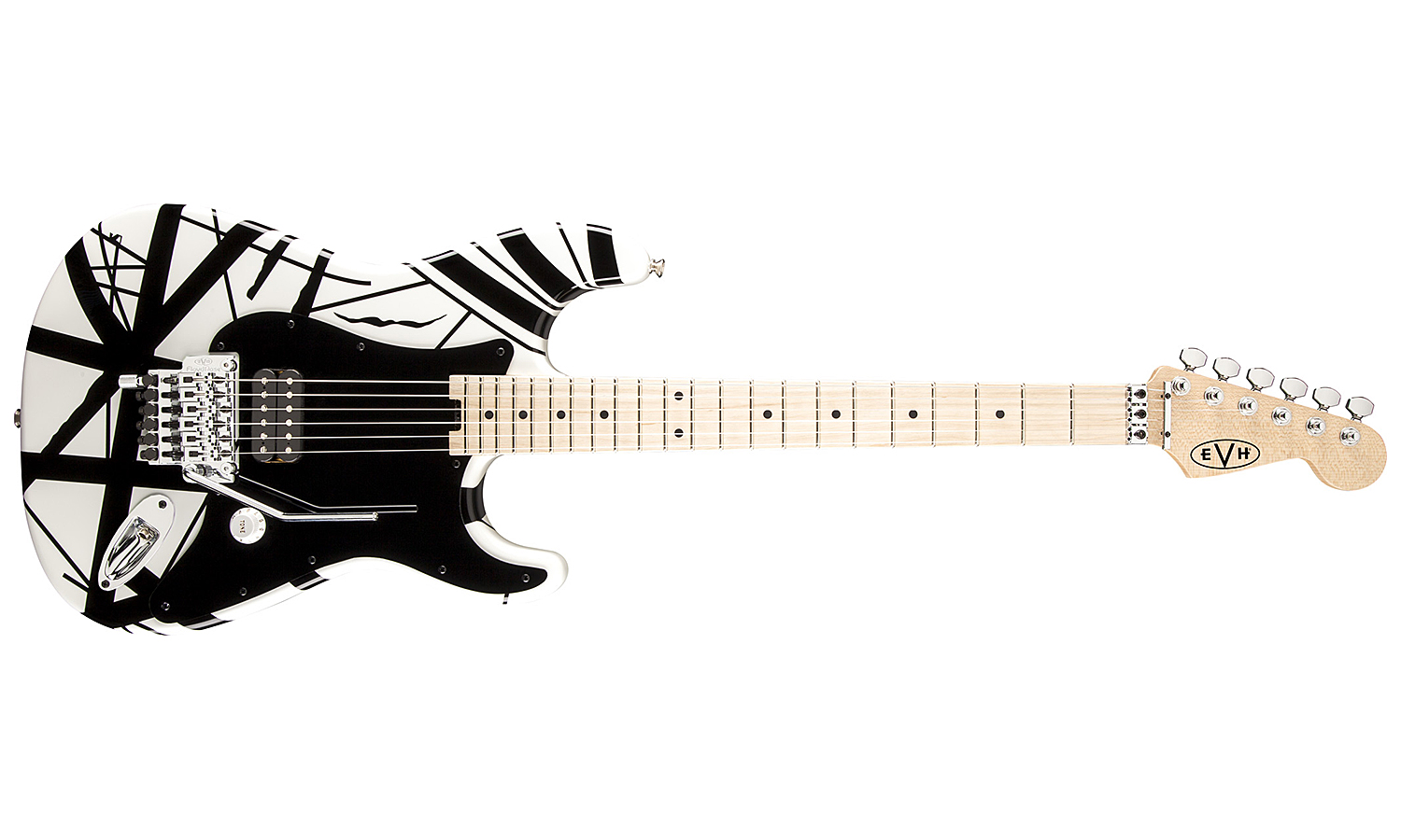 Evh Striped Series - White With Black Stripes - Guitare Électrique Forme Str - Variation 3