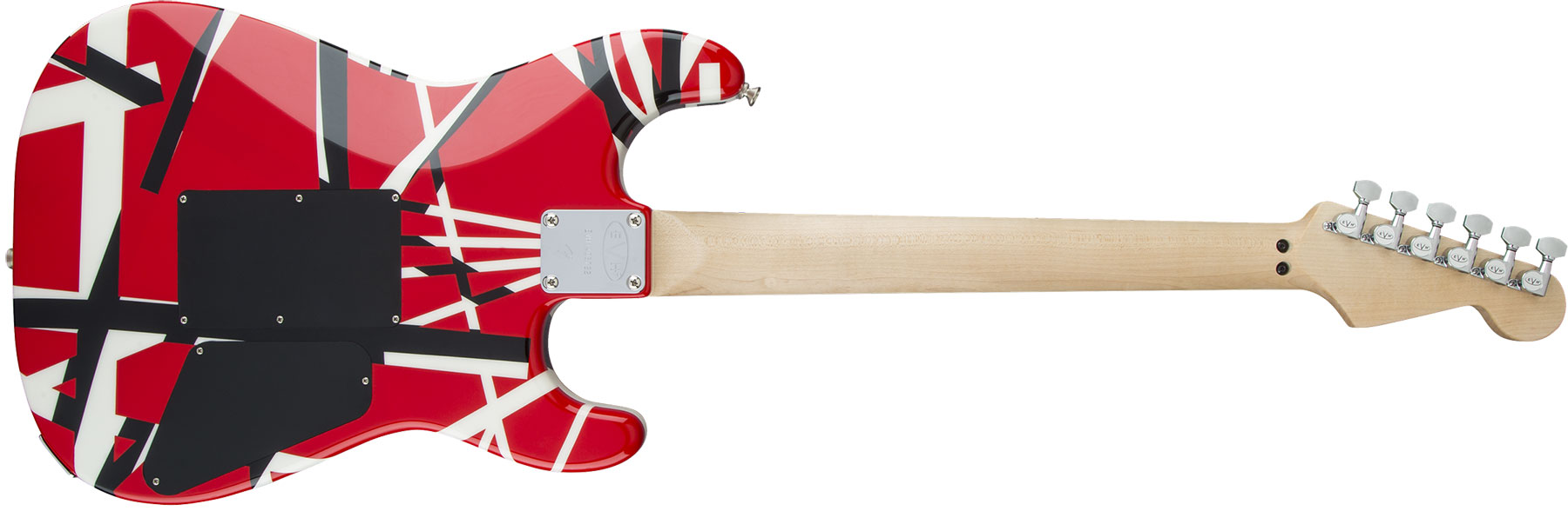 Evh Striped Series Lh Gaucher Signature H Fr Mn - Red Black White Stripes - Guitare Électrique Gaucher - Variation 1