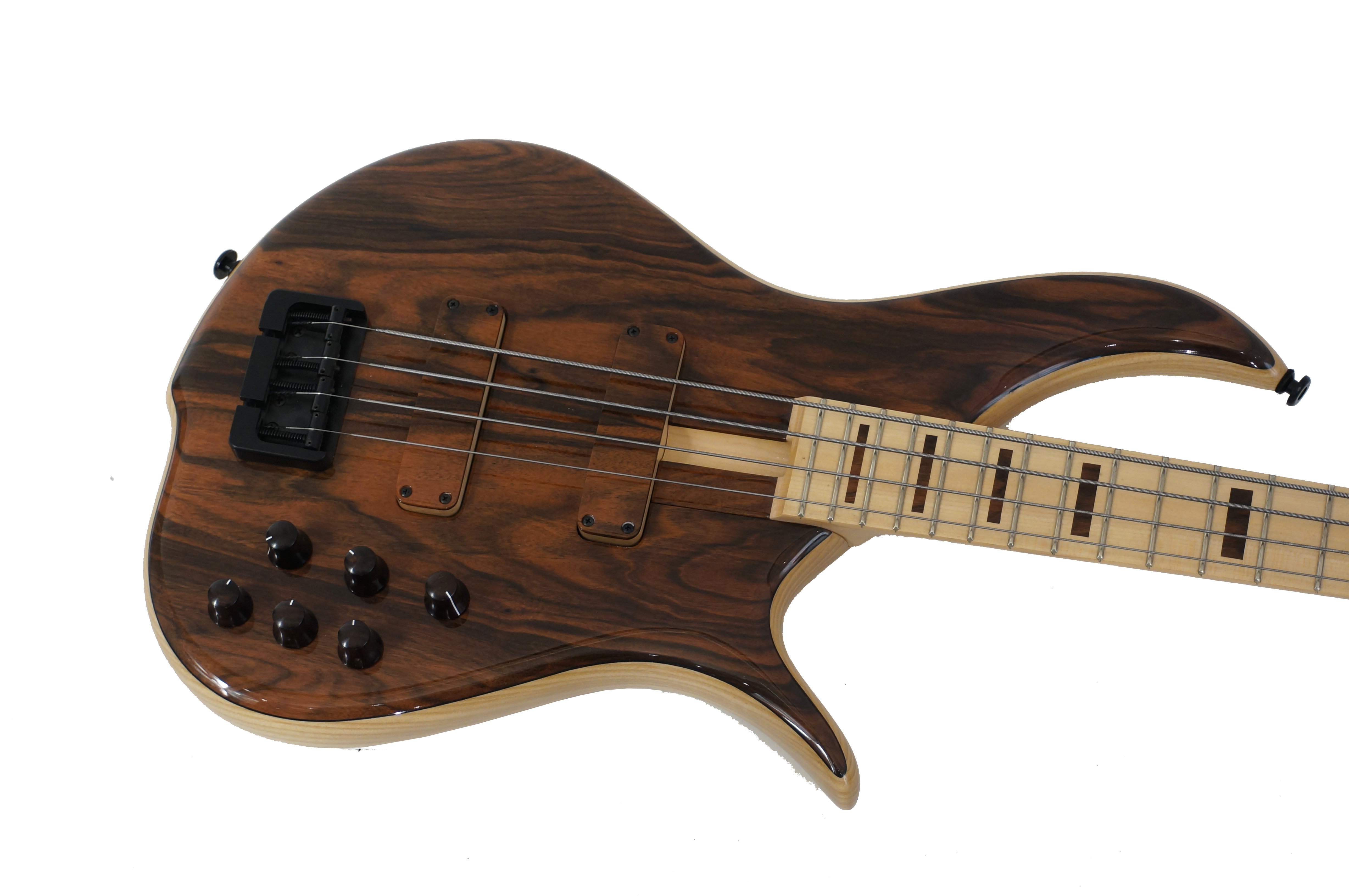 F Bass Bn 4 String Macassar Top Block Inlays 4c Mn Natural - Basse Électrique Solid Body - Variation 2