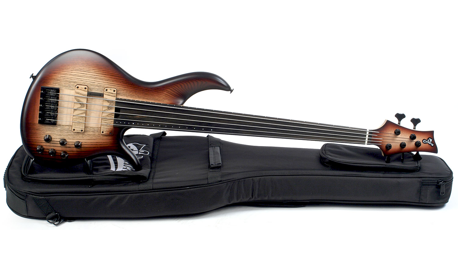 F Bass Bnf5 Fretless 5 String Ebony Fretboard - Brown Burst Satin - Basse Électrique Solid Body - Variation 1