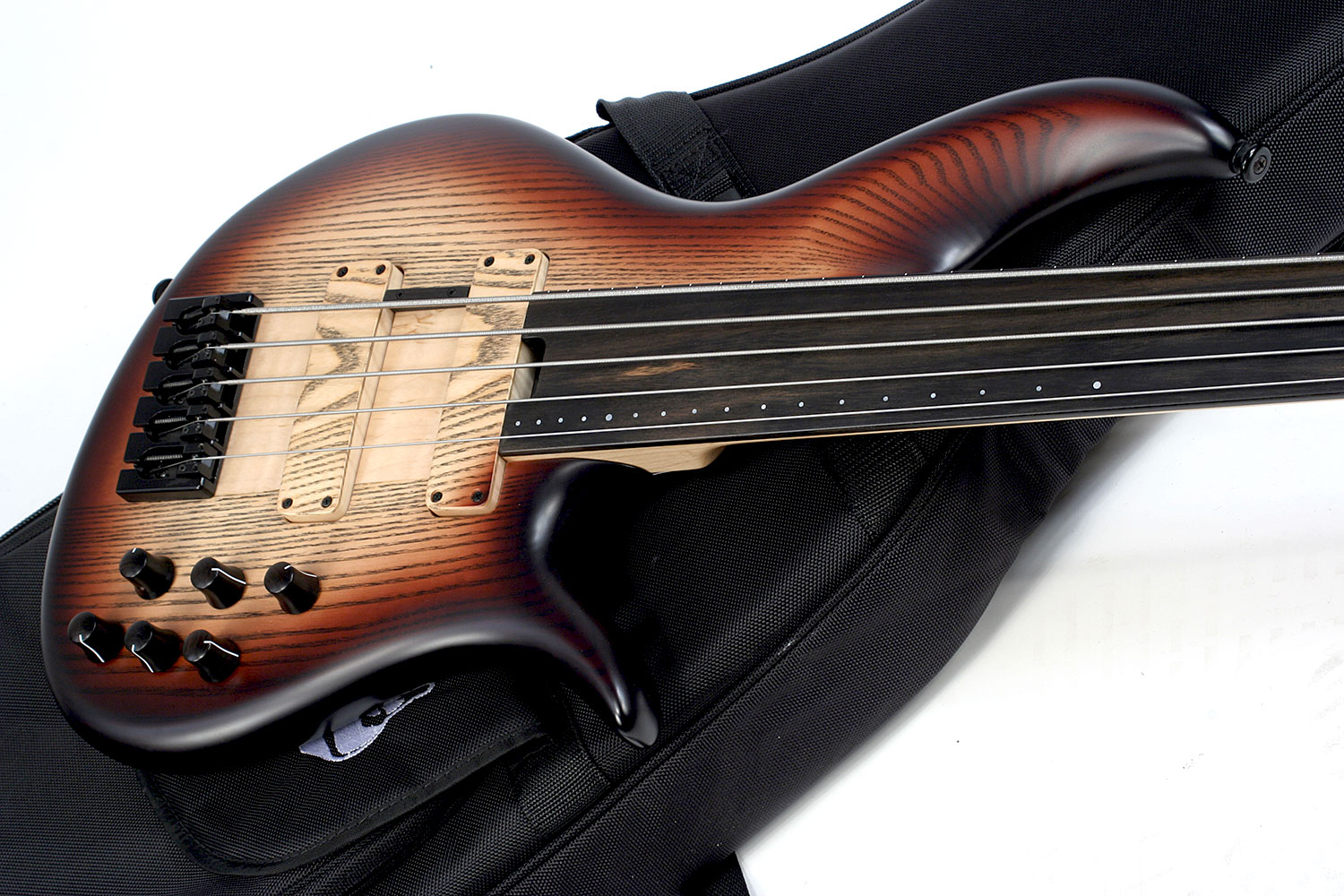 F Bass Bnf5 Fretless 5 String Ebony Fretboard - Brown Burst Satin - Basse Électrique Solid Body - Variation 3