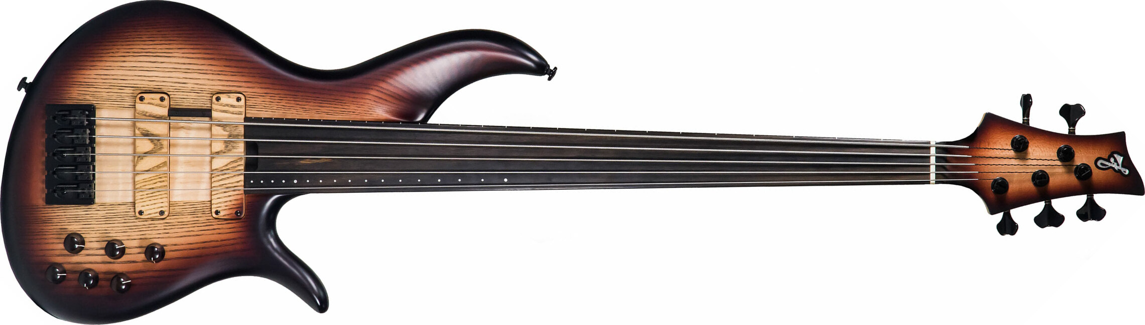 F Bass Bnf5 Fretless 5 String Ebony Fretboard - Brown Burst Satin - Basse Électrique Solid Body - Main picture