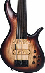 Basse électrique solid body F bass BNF5 Fretless 5 String Ebony Fretboard - Brown burst satin