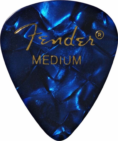 Médiator & onglet Fender 351 Shape Premium Medium Blue Moto