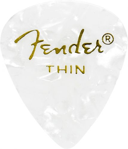 Médiator & onglet Fender 351 Shape Premium Thin White Moto
