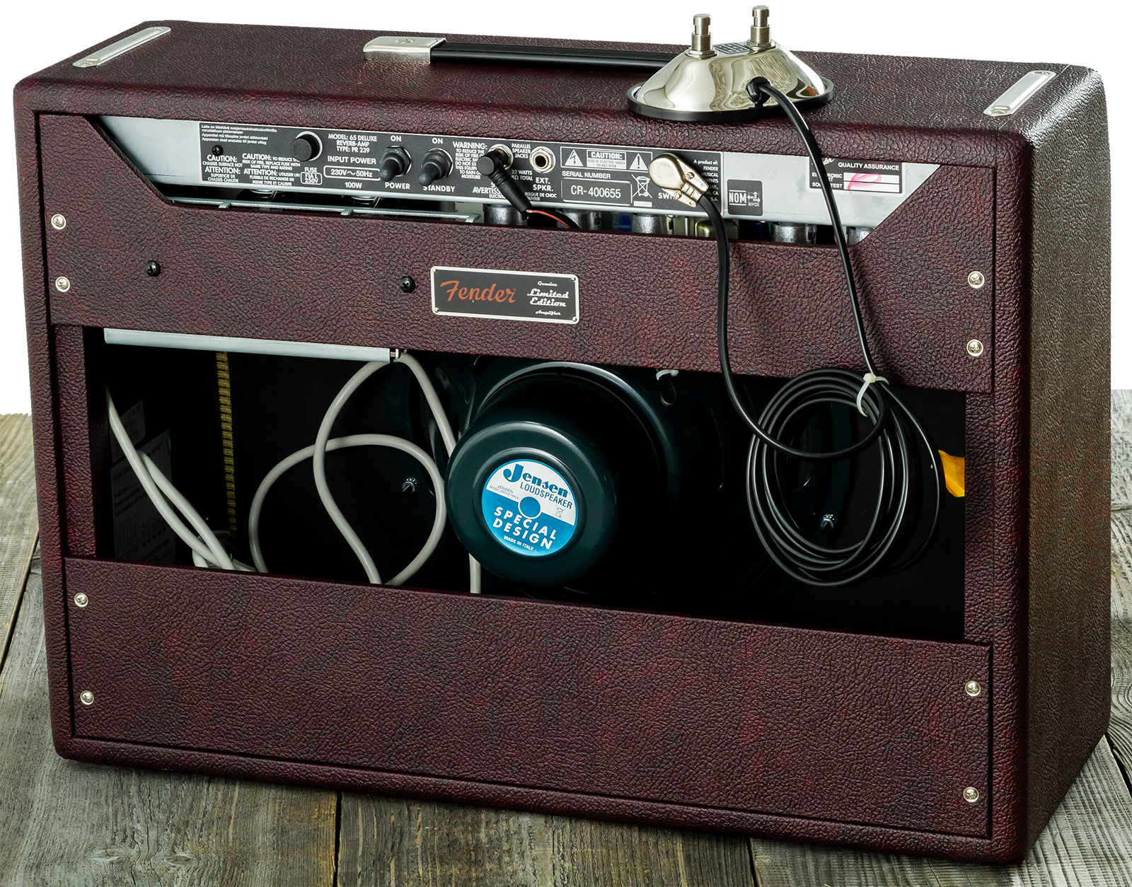 Fender 65 Deluxe Reverb Ltd 22w 1x12 Jensen P12q Bordeaux Blues - Ampli Guitare Électrique Combo - Variation 1